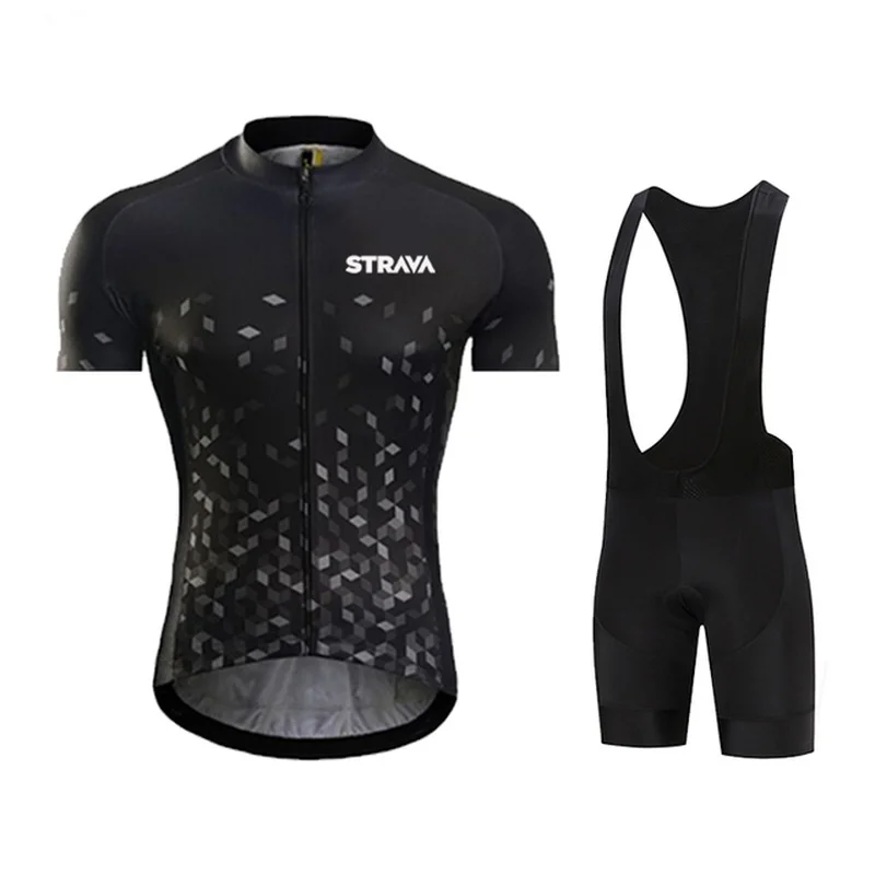 

2022 New STRAVA Bicycle Clothes Men Cycling Sets Summer Pro Team Road Bike Short Sleeve Clothing Men's Mtb Jersey Set Sport Wear