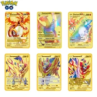 27style pokemon new gold card rare pikachu zamazenta anime game metal card children collection hobbies toys card christmas gifts