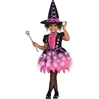 

Party City Light-up Sparkle Witch Halloween Costume for Girls, Small (4-6), Includes Wand and Hat and Treat Bag