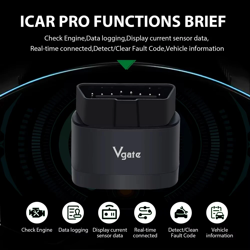 Фото Новый Vgate iCar Pro 2S ELM327 Bluetooth 5.3 для Android/IOS/ПК OBD2 Автомобильный диагностический инструмент elm 327 Модернизированный OBD 2 V2.3 Автоматический сканер №5