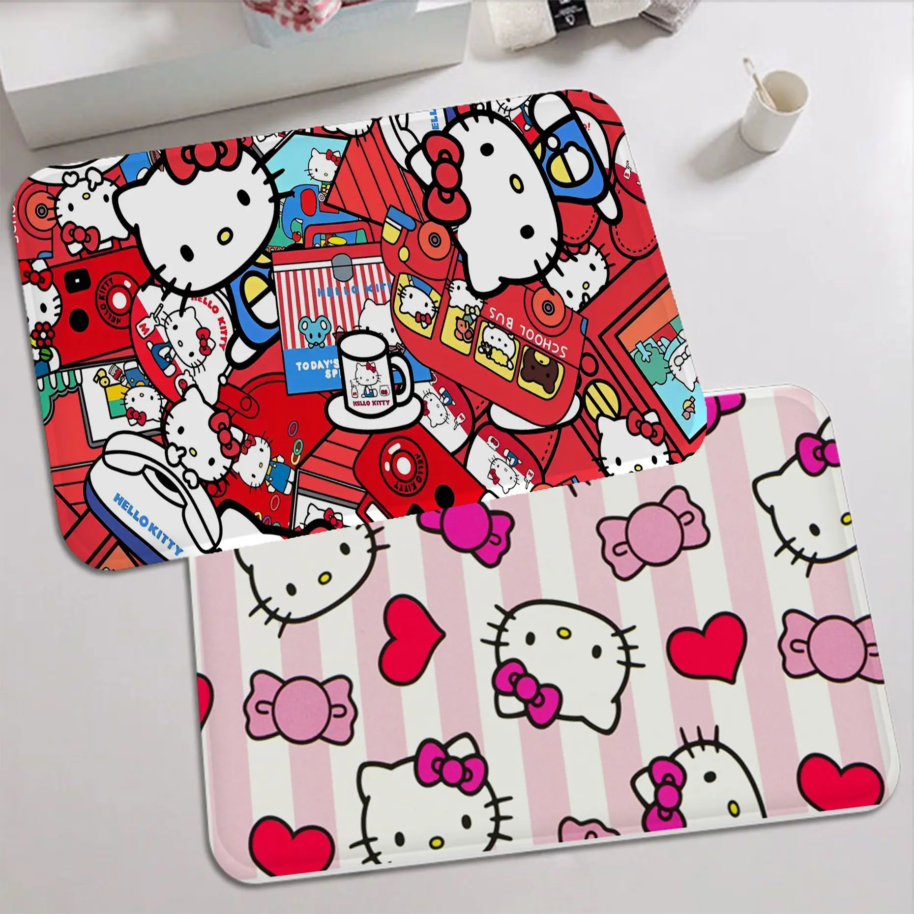 

Japanese HI K-Kitty Entrance Door Mat INS Style Soft Bedroom Floor House Laundry Room Mat Anti-skid Alfombra