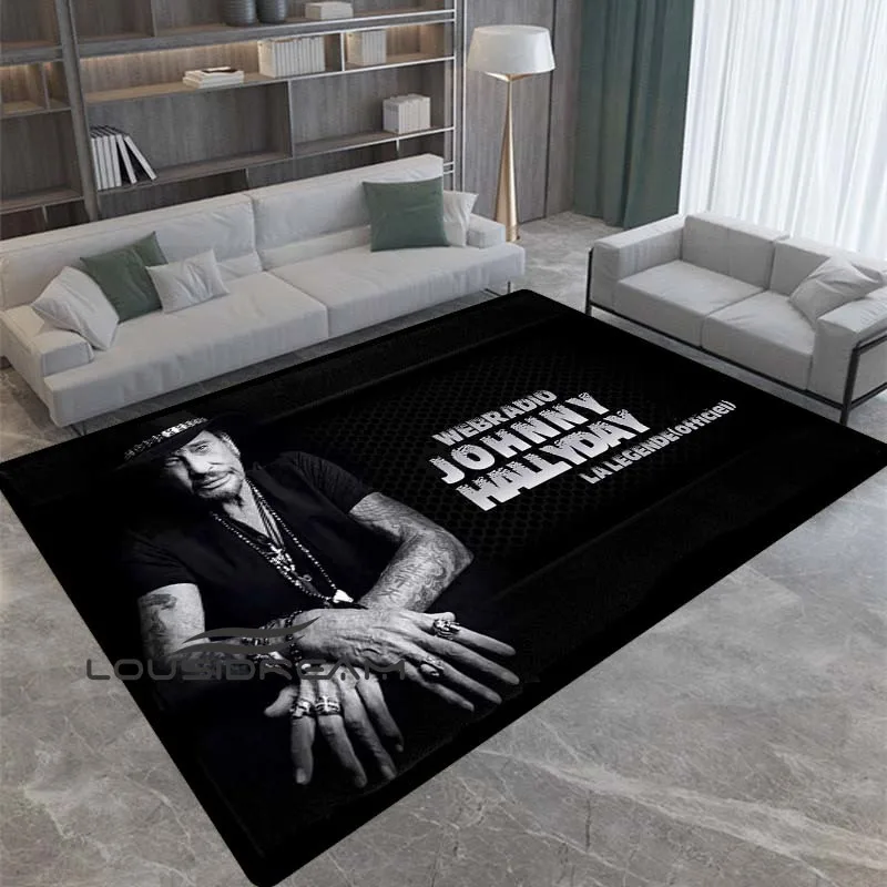 

French Rock Star Johnny Hallyday Large Area Carpet Personality Creative Living Room Sofa Coffee Table Mat Home Wood Floor Mat