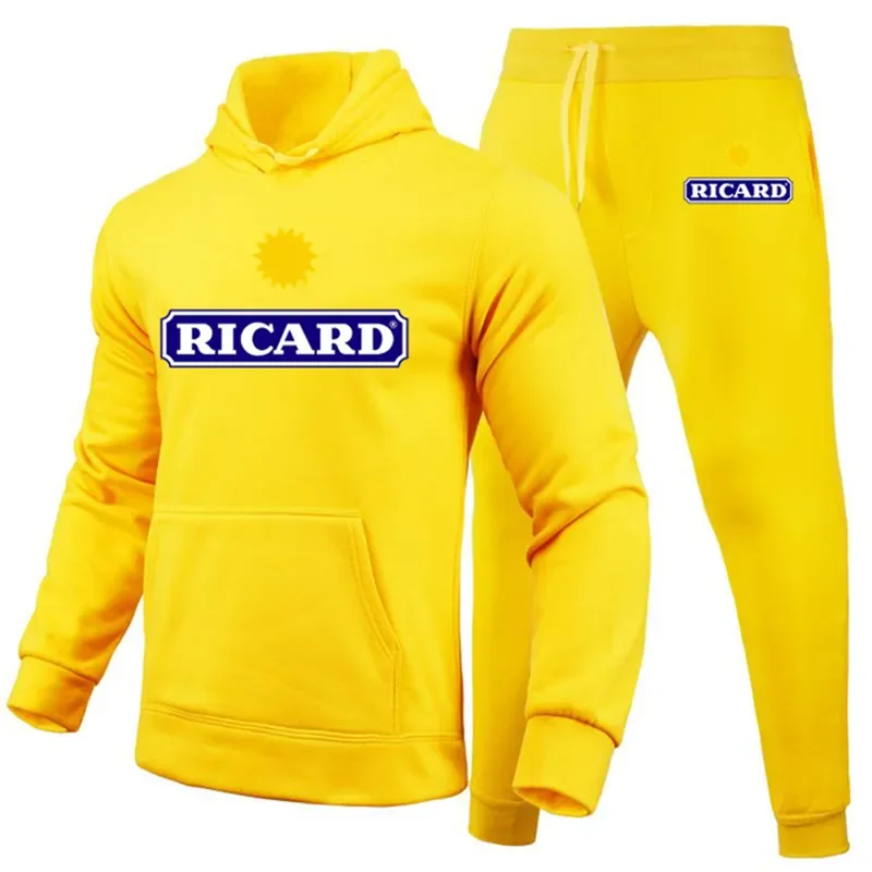 

Костюм спортивный Ricard мужской из свитшота и брюк, повседневная спортивная одежда, худи, костюм на осень и зиму