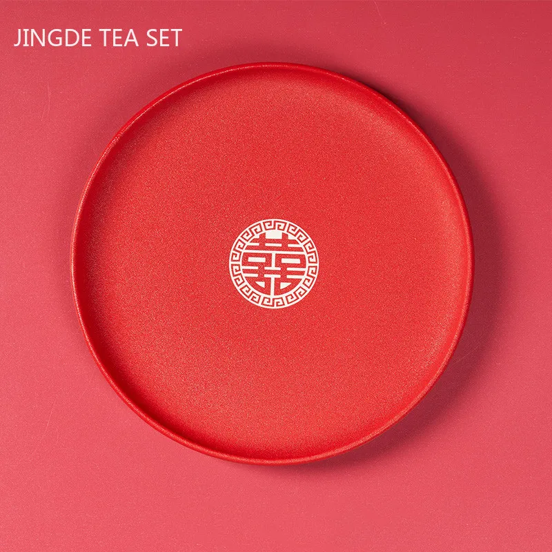 Китайский керамический круглый чайный поднос аксессуары для гостиной столик