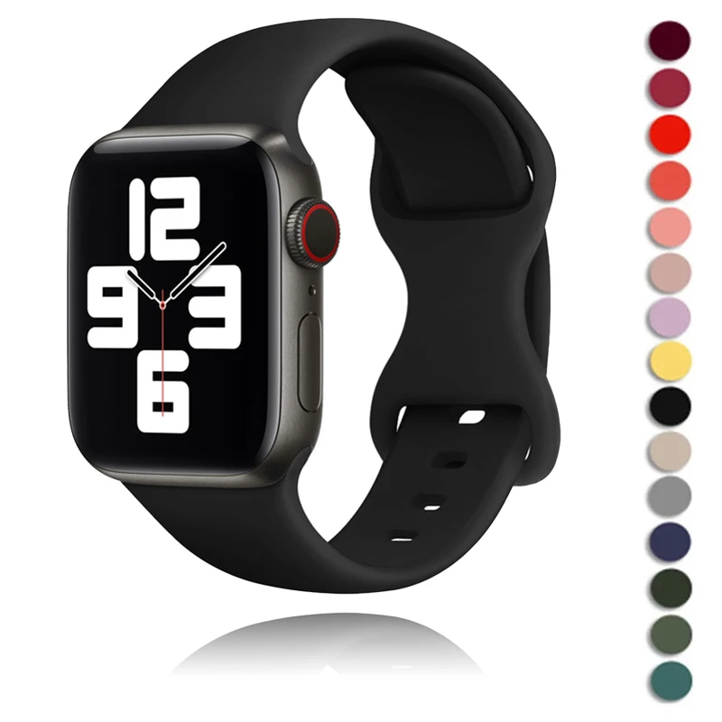 Silicone Strap For Apple Watch Band 45mm 44mm 49mm 41mm 40mm 42mm 38mm Sports Soft bracelet iwatch series 8 7 se 3 4 5 6 Ultra