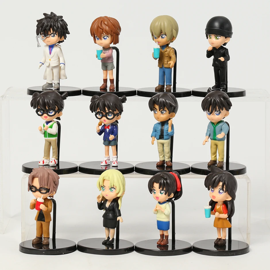 

Фигурки персонажей детектива Конан, Конан, эдогава куду, синичи, моури, ран, хайбара, ии, малыш, Фуруя Рей, настольные фигурки, куклы, 12 шт./комп...