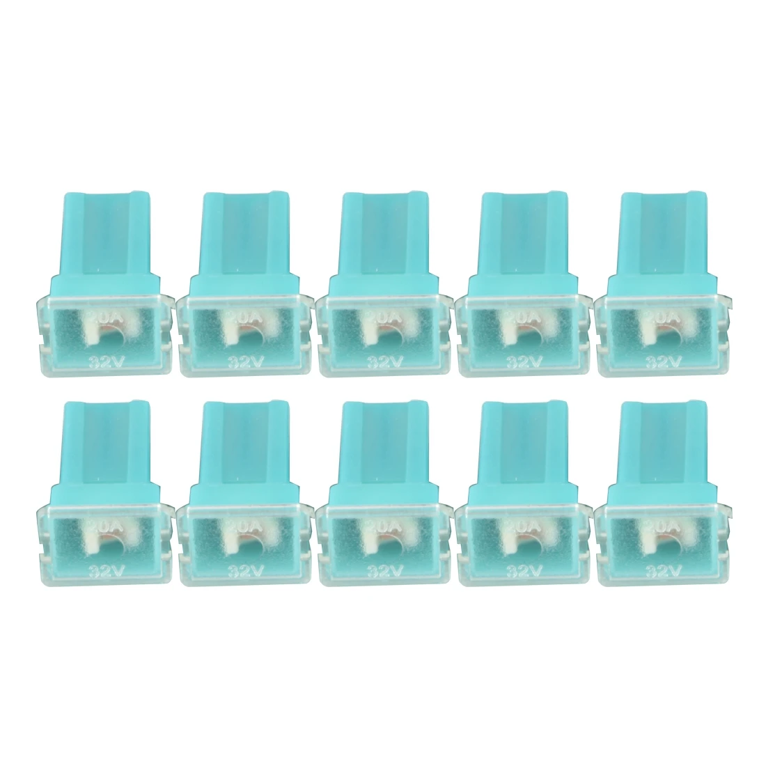 

10 PCS Vehicle Car Plastic Shell Straight Female Terminal Push in Blade Cartridge PAL Fuse 20Amp 32V