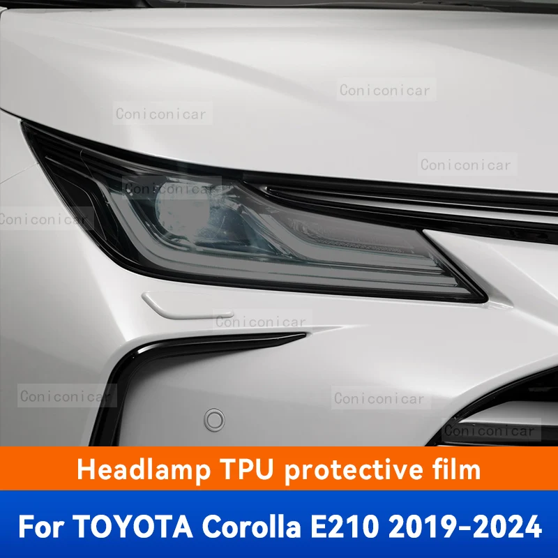 

For TOYOTA Corolla E210 2019-2024 Car Headlight Black TPU Protective Film Front Light Tint Change Color Sticker Accessories
