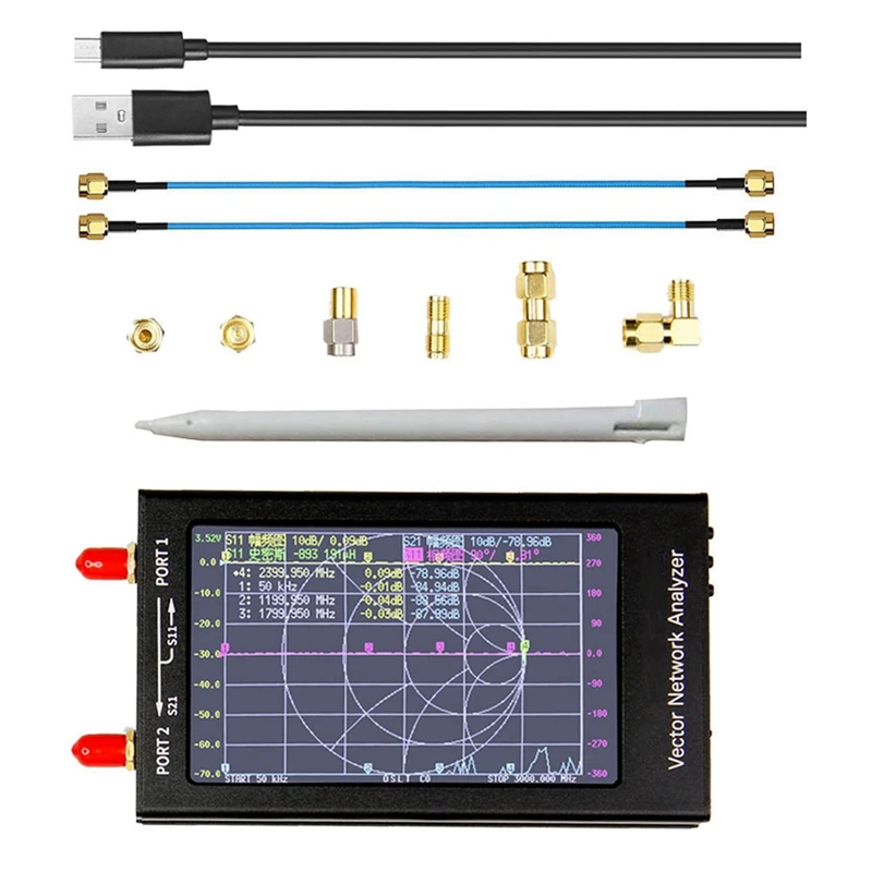 

Векторный анализатор сети Nanovna-F V2, 4,3 дюйма, HF VHF UHF, черный анализатор антенны, 1 комплект