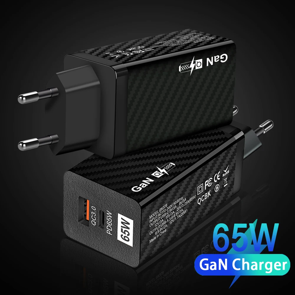 

Зарядное устройство GaN USB Type-C, 65 Вт, Quick Charge 4,0 3,0 Для iPhone 14 13 12 Xiaomi 12, адаптер для быстрой зарядки, зарядное устройство для сотового телефона
