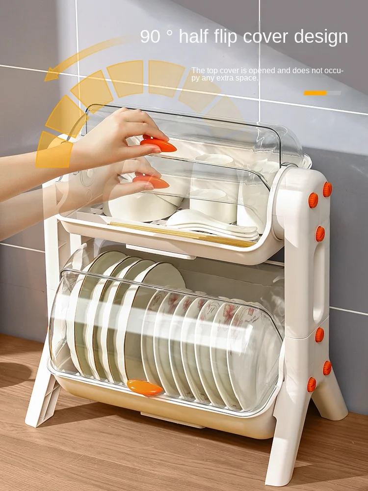 Двухслойная сушилка для посуды YY с крышкой посуда буфет хранения фантастический