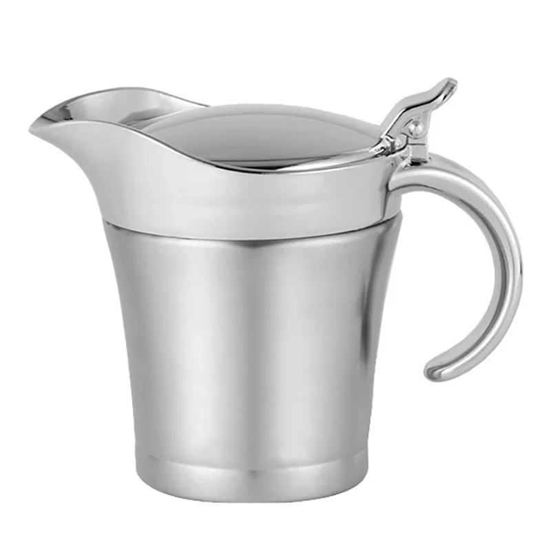 

Gravy Boat,Kitchen Stainless Steel Double Wall Insulated Gravy Boat Sauce Jug With Lid (750Ml)