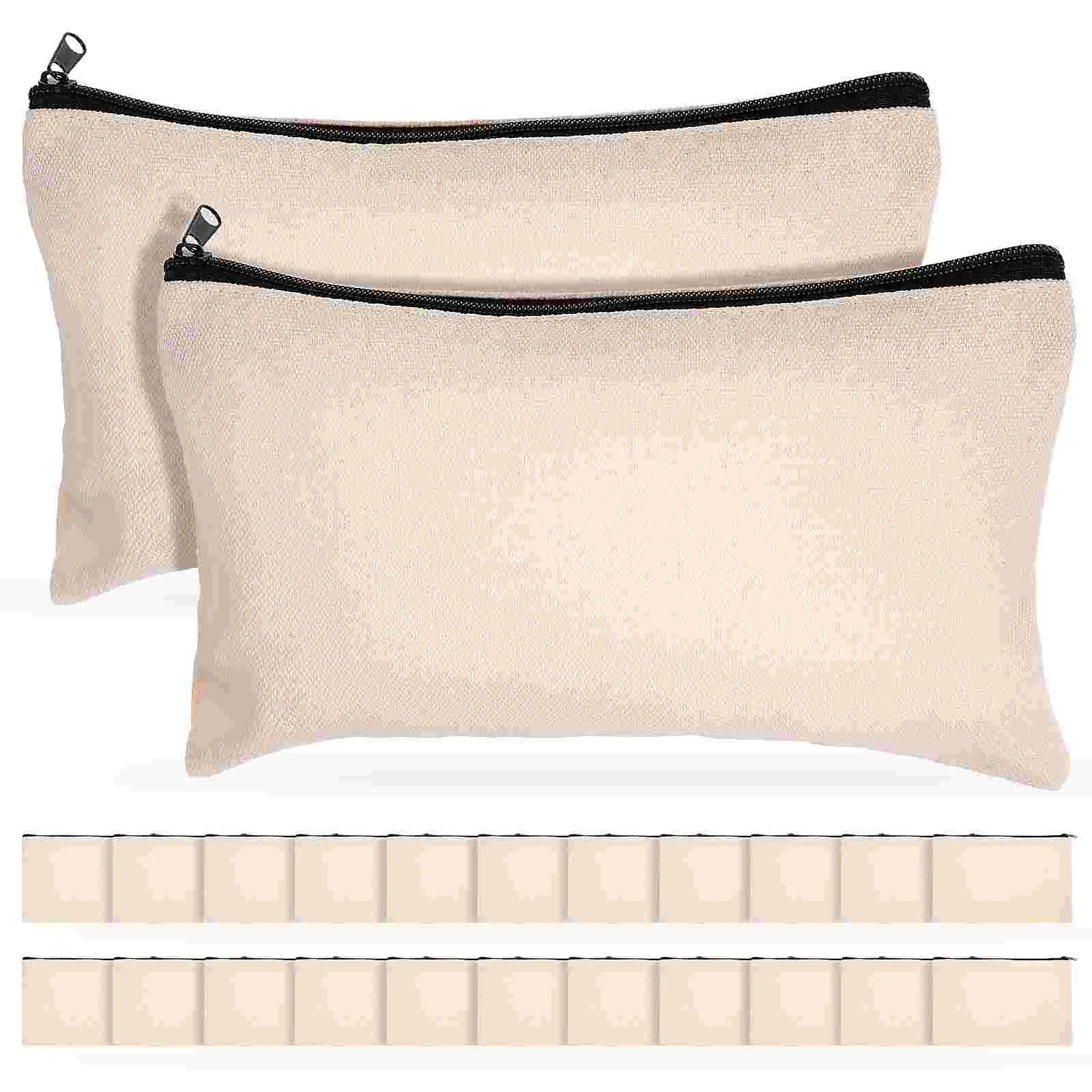 

Natural Black Zipper Bag Cosmetics Pouch Multi-function Case Bags Students Canvas Makeup