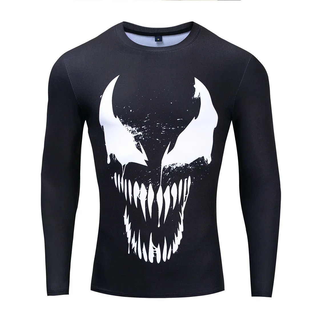 

3D Print Hot toys movie Venom Men's long short sleeve T-shirt Sports Casual Fitness Riding outdoor jogging tight dry clothes