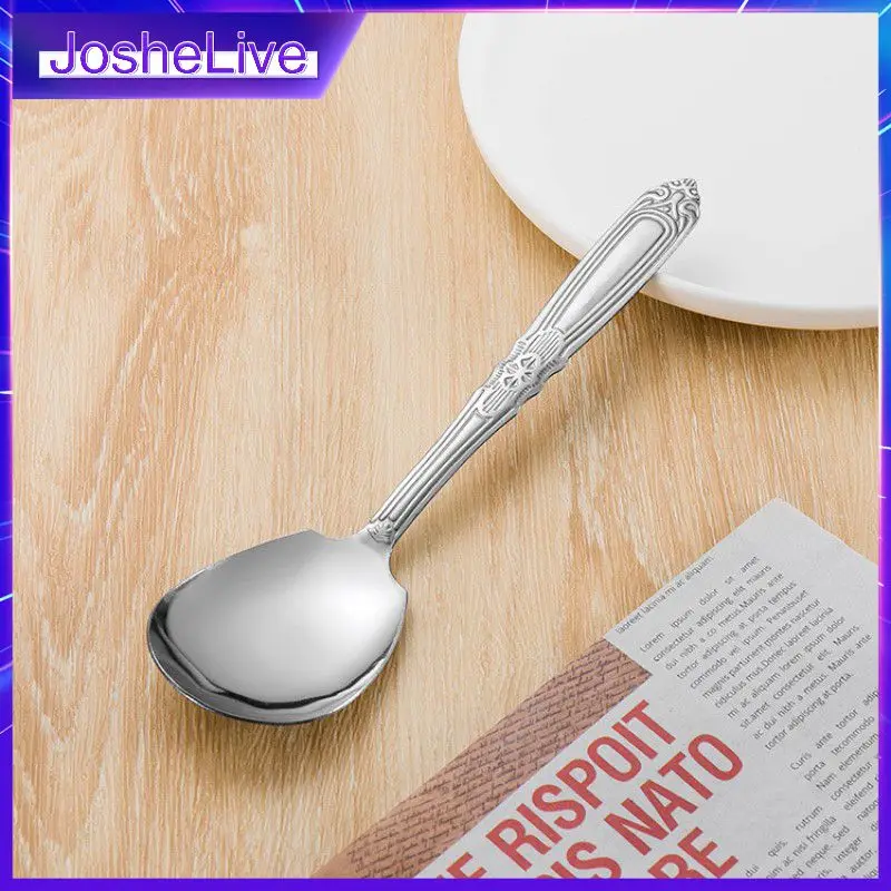 

Stainless Steel Soup Spoon Household Comfortable Hand Feel Scoops Long Handle Dish Shovel Serving Spoon Kitchen Tableware