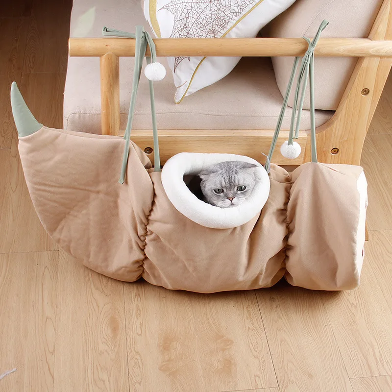 

Cotton Comfort Cat Warm Bed Big Basket Small Dog House Products Pets Tent Cozy Cave Nest Indoor Pet Tree Hole Tunnel Den Hammock