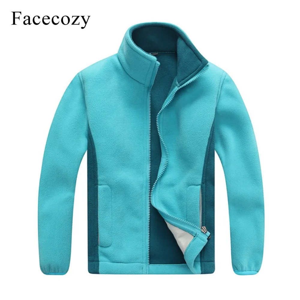 Фото Детское зимнее плотное теплое флисовое пальто Facecozy, антистатические походные куртки для мальчиков и девочек, униформа для альпинизма, верх... №2
