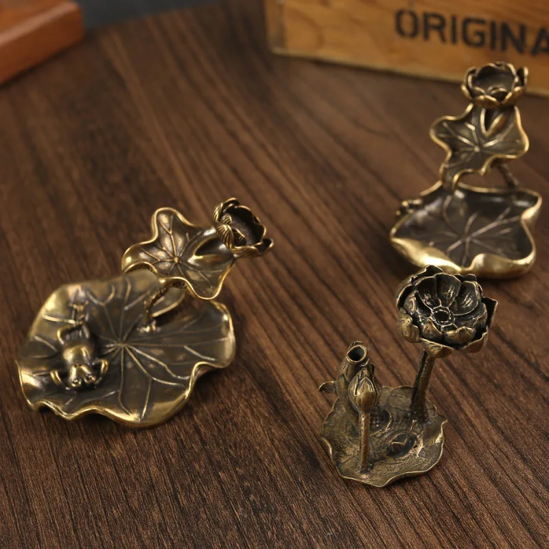 Древние Медные Украшения Для Пепельницы В Виде Листьев Лотоса С Обратным Потоком