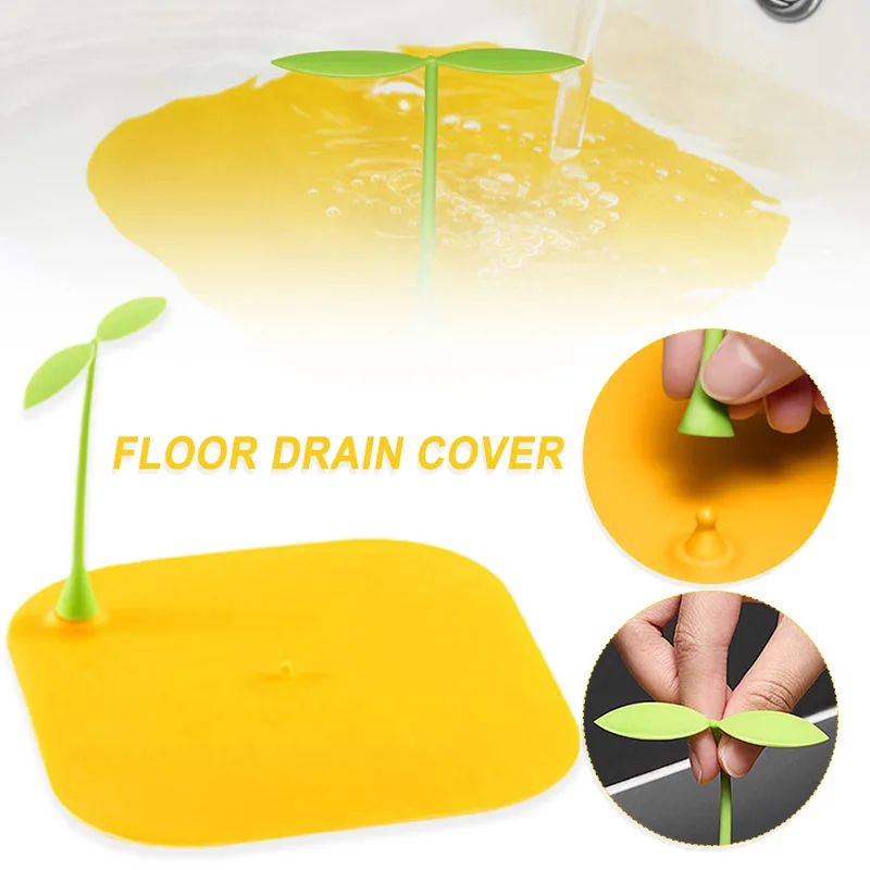 

Sink Drain Cover Creative Floor Anti-Odor Mat Stoppers Drain Plug Silicone Flat Suction Cover For Kitchen Bathroom