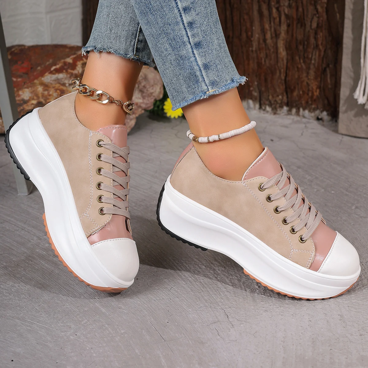 Кроссовки женские на платформе Спортивная повседневная обувь с