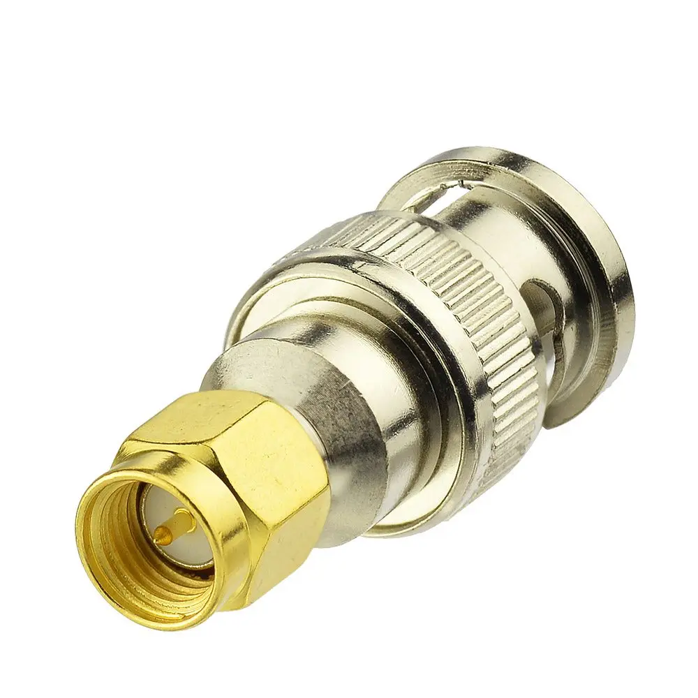 Superbat 50Ohm Nickel&Gold Plated SMA-BNC Adapter SMA Plug to BNC Male Straight Connector