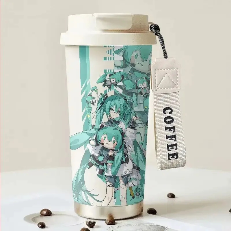 Hatsune Miku, индивидуальный милый анимационный периферийный термос, чашка, вторичный мультфильм, креативная соломенная чашка из нержавеющей стали, подарок на праздник (art.: 3920d358da118) - 3920d358da118