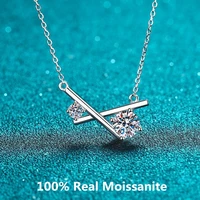 real moissanite x cross necklace for women colorless vvs diamond balance cross pendant neckalce sterling silver wedding jewelry