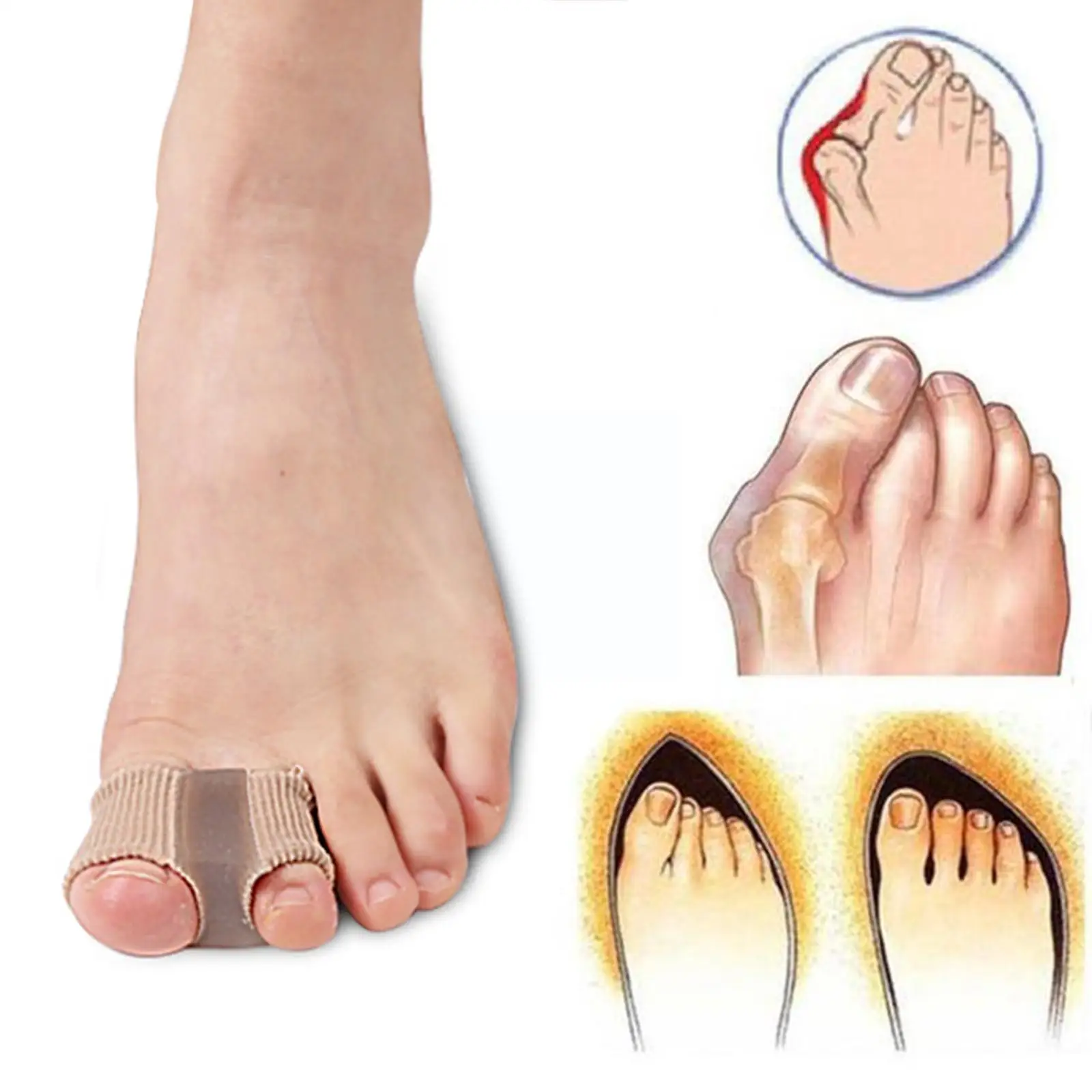 

1pcs Silicone Toe Spreader Separator Bunion Hallux Care Separator Orthopedic Thumb Toe Corrector Finger Correction Foot Val V3g6
