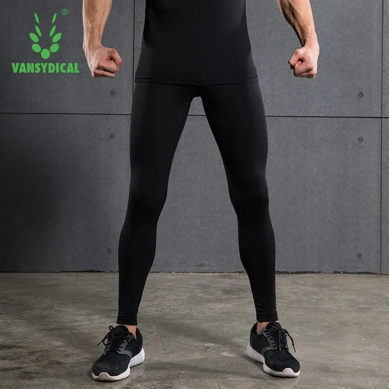 

VANSYDICAL мужские компрессионные штаны, колготки для бега со светоотражающими полосками, леггинсы для баскетбола, брюки с эластичной резинкой на талии