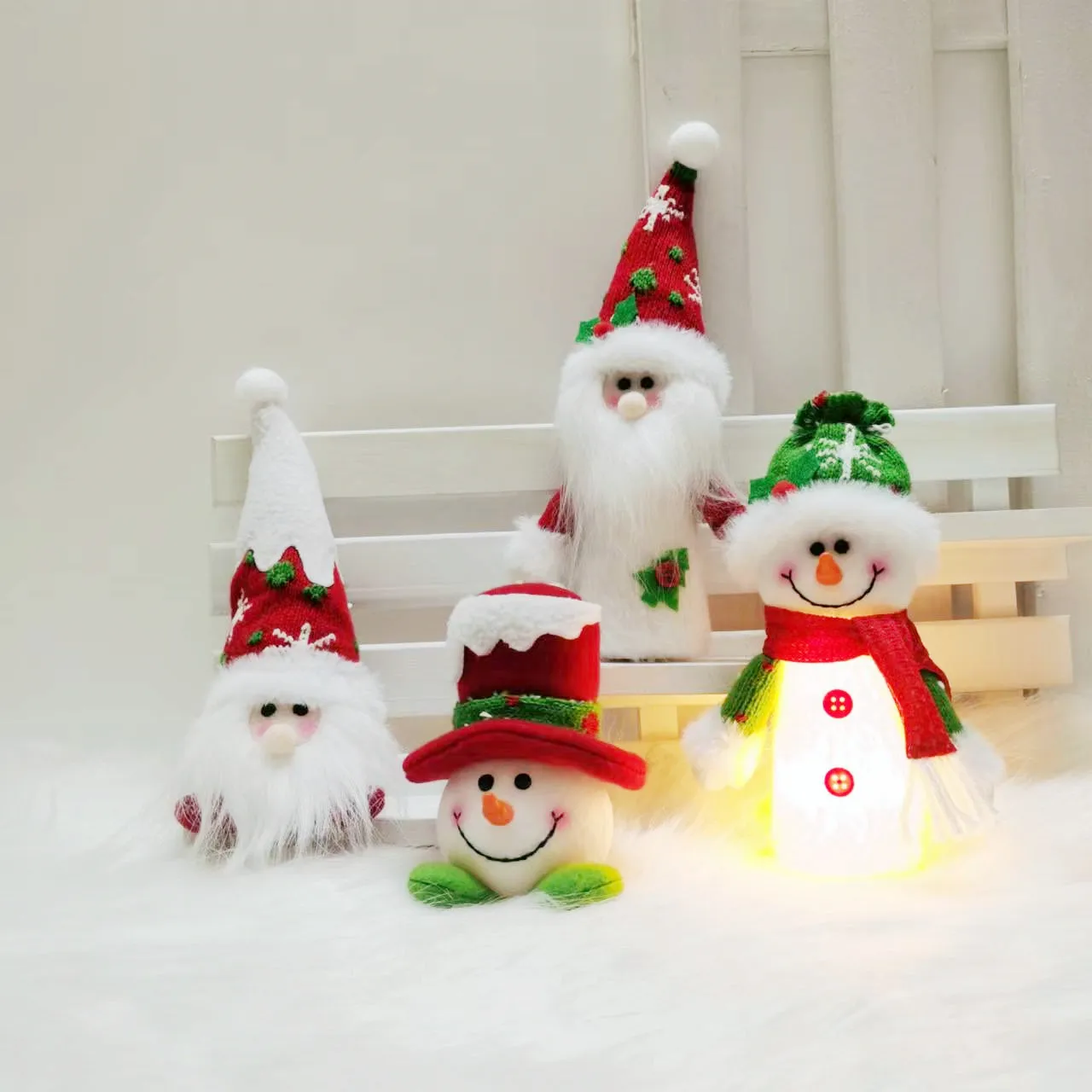 

New Christmas light figure Santa Claus Christmas tree pendant Sitting night light small decoration gift