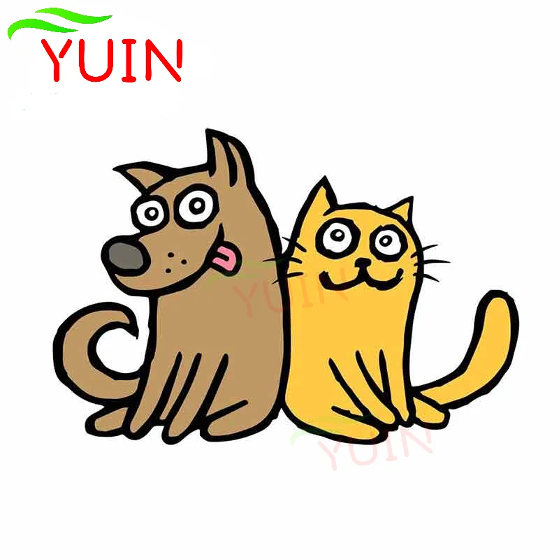 

Cat and Dog Snuggle Together Car Sticker Fashion Creative PVC Bumper Decorative Motorcycle Accessories Waterproof Decal 13*9cm