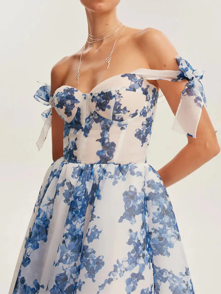 Женское летнее платье на бретелях-спагетти элегантное модное макси с принтом