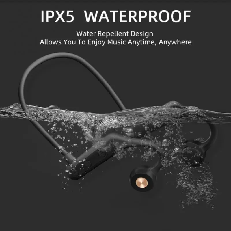 

Bone Conduction Earphone Waterproof With Microphone Headset Ipx5 Waterproof Volume Adjustable Earbuds Wireless Earbuds