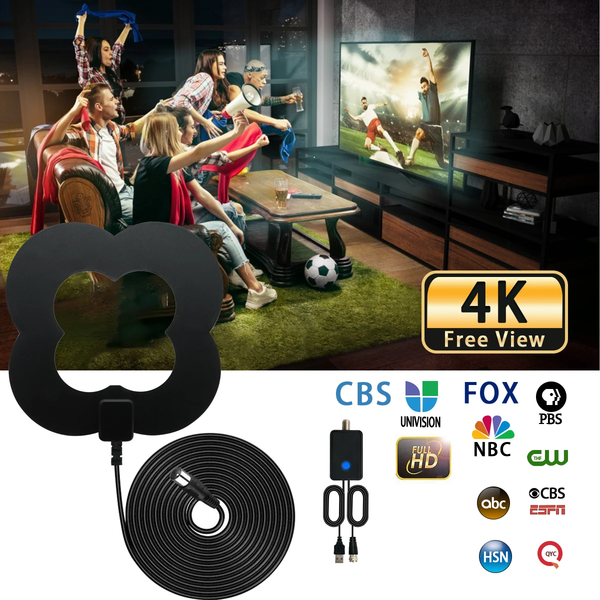 

Цифровая ТВ-антенна для интерьера 120 миллиона, 25 дБ, с усилителем сигнального радио Surf Fox