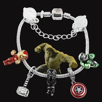 marvel superhero iron man hulk pendant bracelet avengers infinity stones thors hammer aesthetic crystal beads brand jewelry