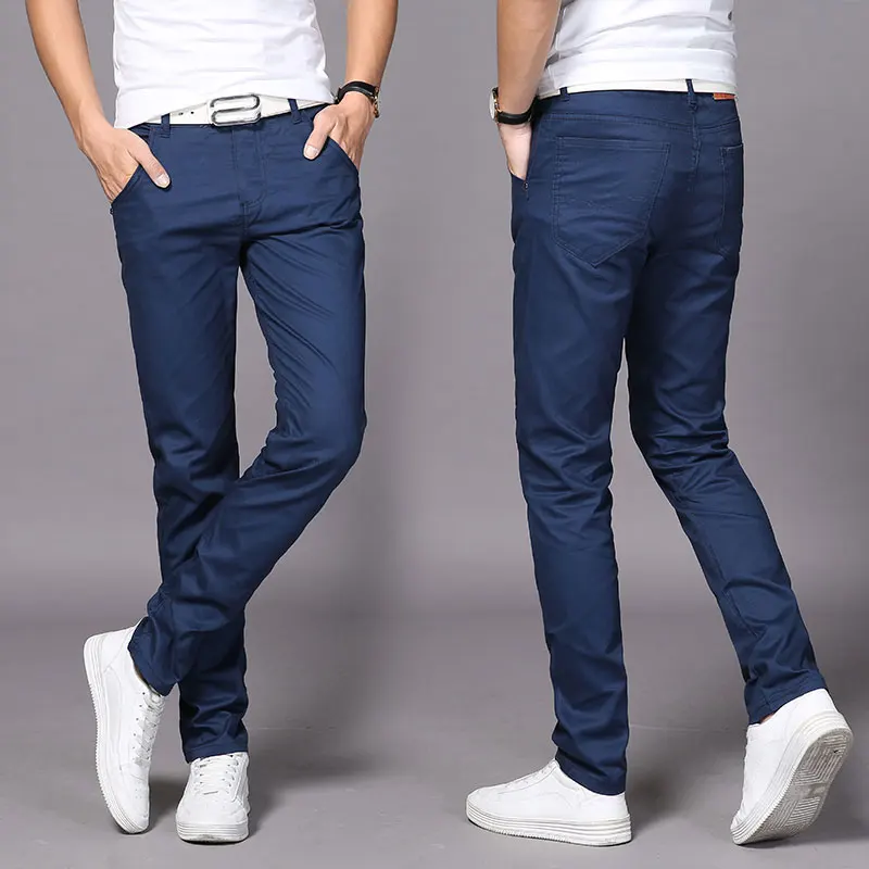 Осенние и зимние брюки повседневные мужские утолщенные деловые осенние на