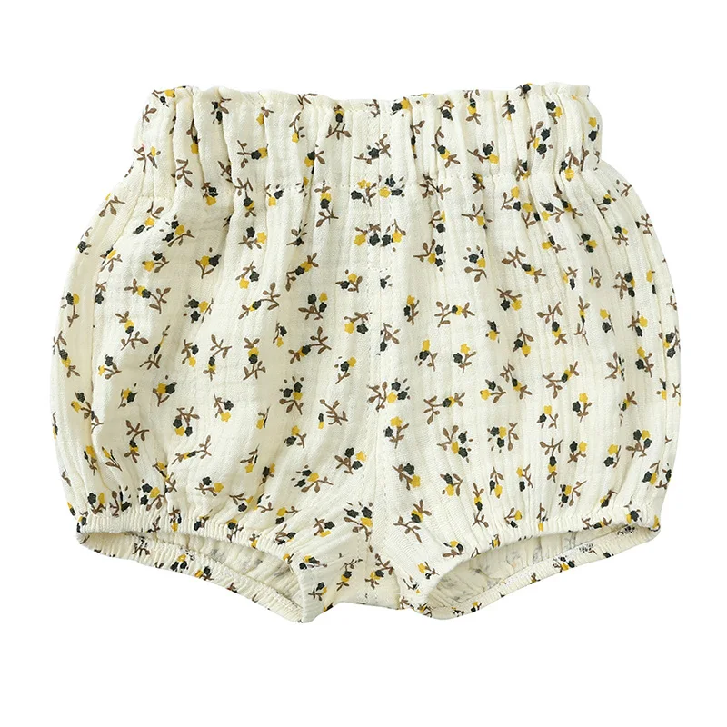 

2023 Toddler Baby Summer Shorts Cotton Linen Cartoon Breathable Children Muslin Lounge Clothes for 3M-6T Boy Girl PP Pants
