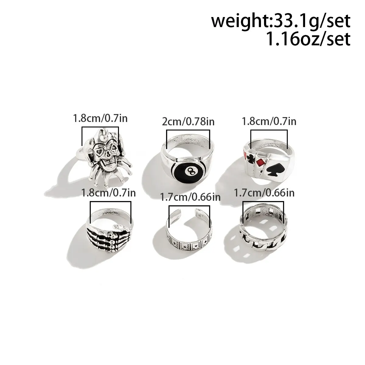 Набор винтажных колец &quotАзарт&quot 6 шт