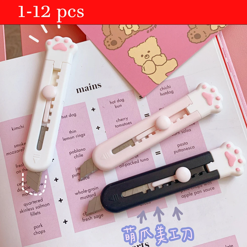 1-12 шт., милый карманный мини-нож в виде кошачьей лапы