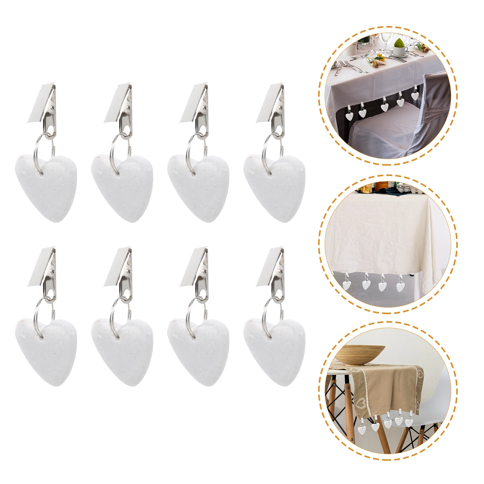 

Tablecloth Weights Table Weight Pendant Cover Stone Clip Clips Picnic Marble Cloth Heartdecorative Windproof Hanger Hangers