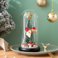 Christmas Decoration Xmas Tree Led Glass Cover 3D Lamp Night Light Christmas Gift Living Room Decor For Home Tabletop Ornaments