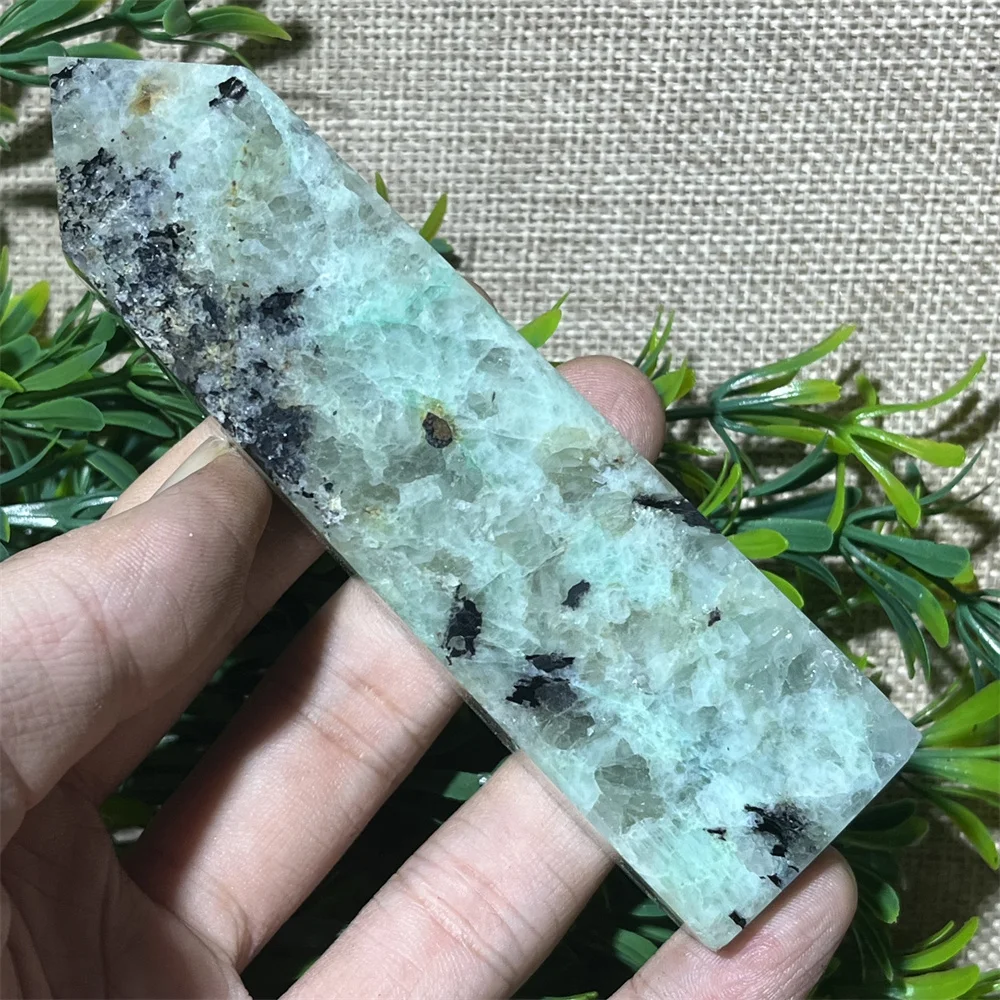 Кристалл натуральный зеленый лунный камень башня точка палочка Кварц качество