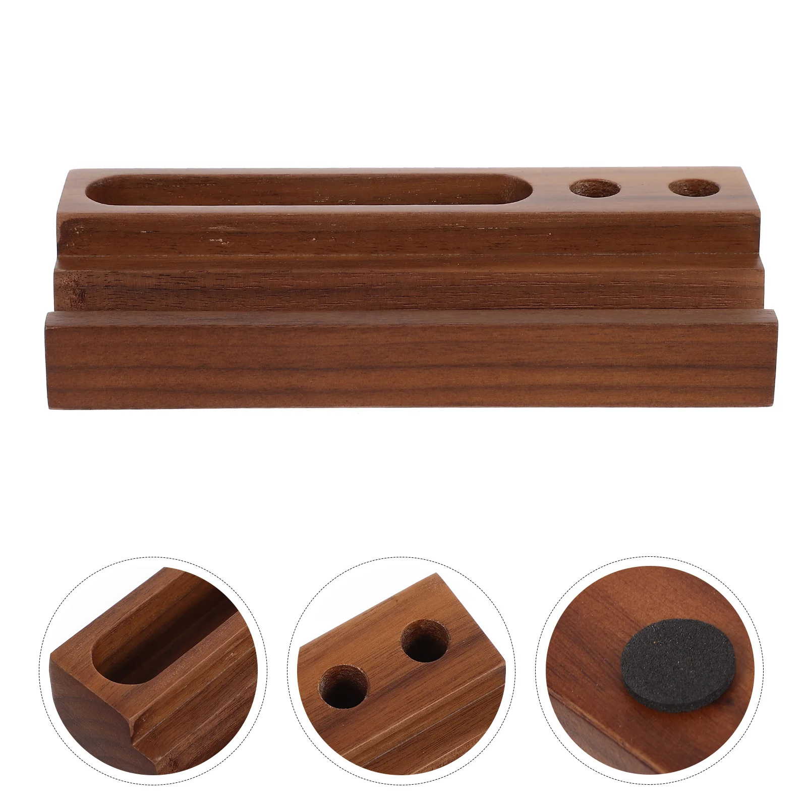 

Phone Holder Stand Pen Wooden Brush Wood Chinese Calligraphy Desk Organizer Pencil Rest Mobile Cell Desktop Pens Display Tools