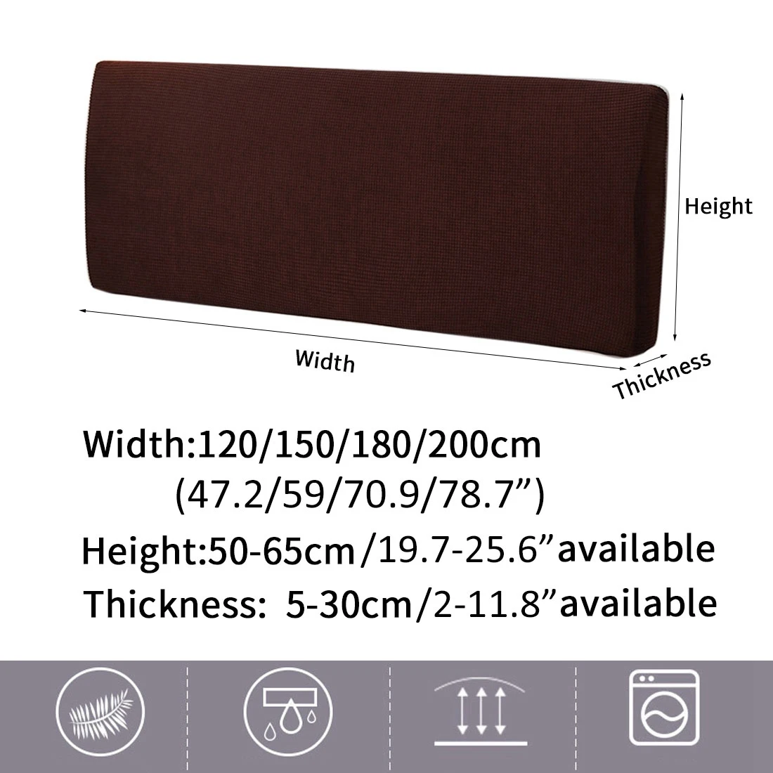 All-inclusive Headboard Cover Elastic Bed Head Solid Color Bedhead Dustproof Back Protection Home Decor | Дом и сад