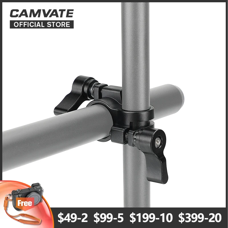 CAMVATE Стандартный 15 мм до 19 стержень Зажим адаптер перпендикулярный рельсовый