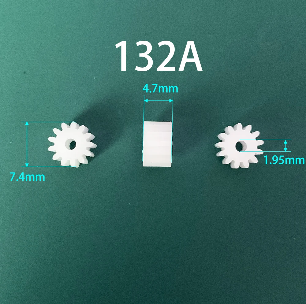 

132A/132.5A 132A Длина 0,5 м Шестерня 2 мм Плотно 13 зубьев POM Пластиковая шестерня Детали двигателя Аксессуары для игрушек 10 шт./лот