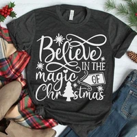believe in the magic of christmas unisex t shirt short sleeve top tees o neck 100 cotton streetwear harajuku y2k drop shipping