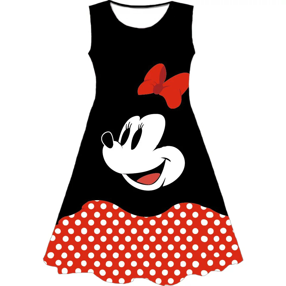 

Summer Girls Disney Mickey Mouse 3D Print Dresses Kids Girl Party Sleeveless Princess Dress Tank 3D Print Pretty Cartoon Dress