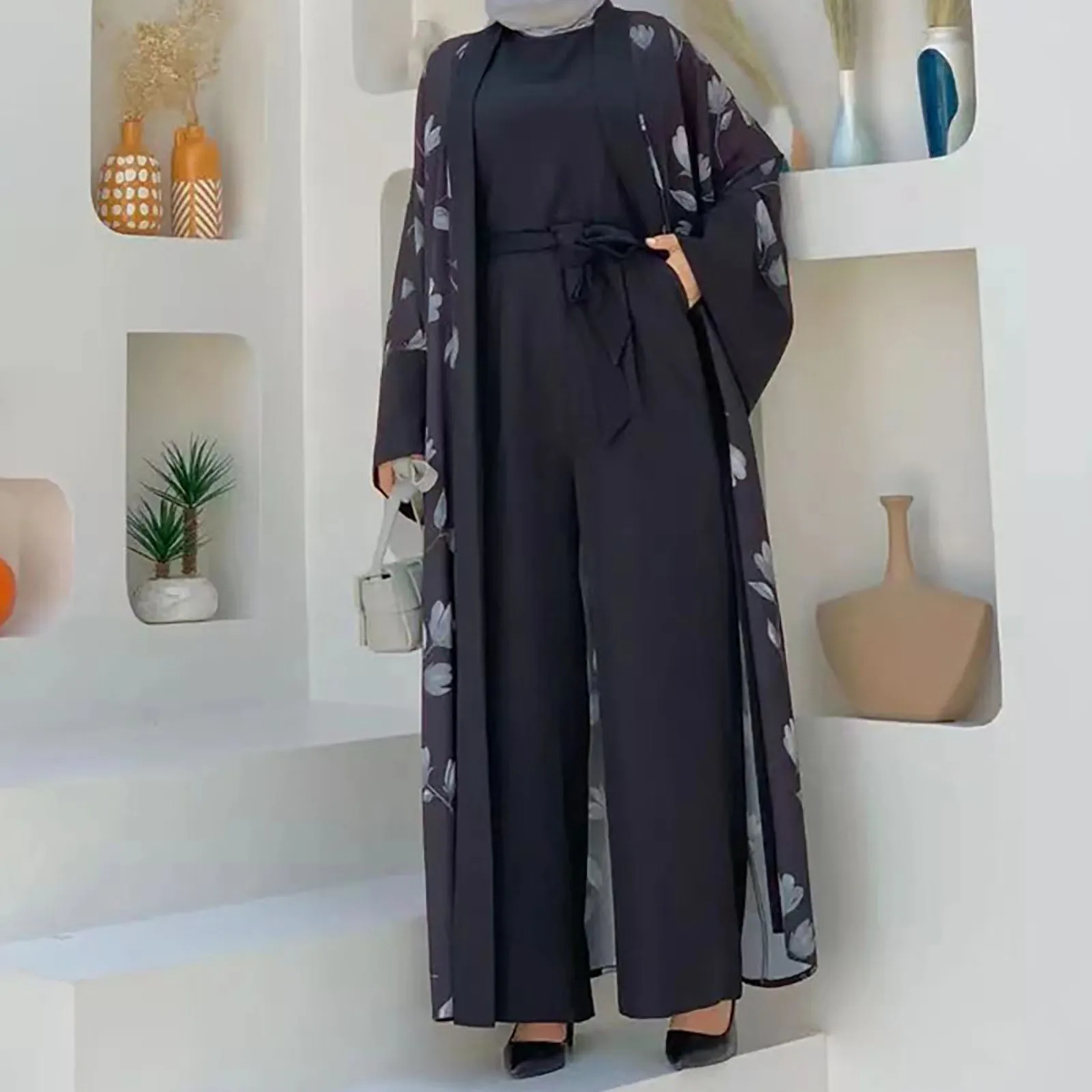 2024 Новый женский комплект с цветочным принтом элегантный костюм из двух