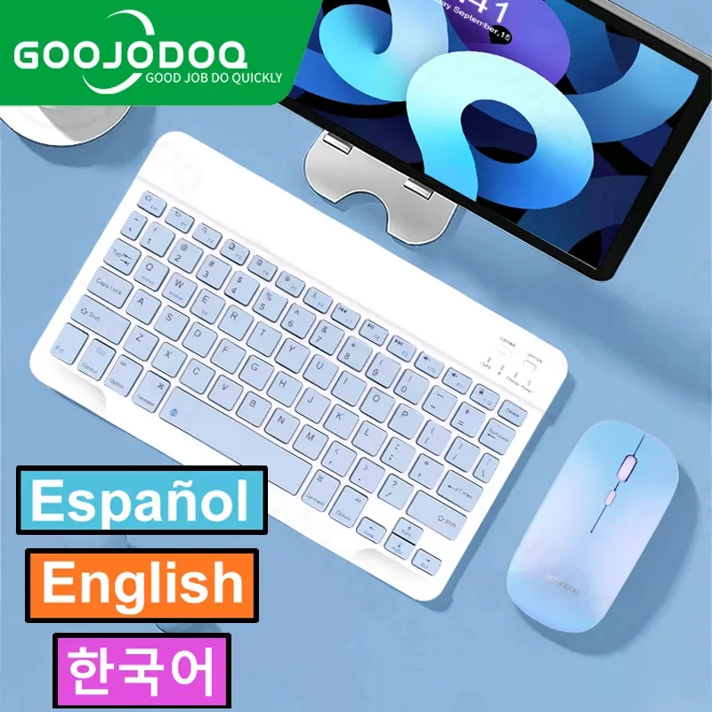

Korean Wireless Keyboard and Mouse Bluetooth Keyboard For iPad Pro 12 2021 Tecaldo Bluetooth For Xiaomi Samsung iPad Keyboards